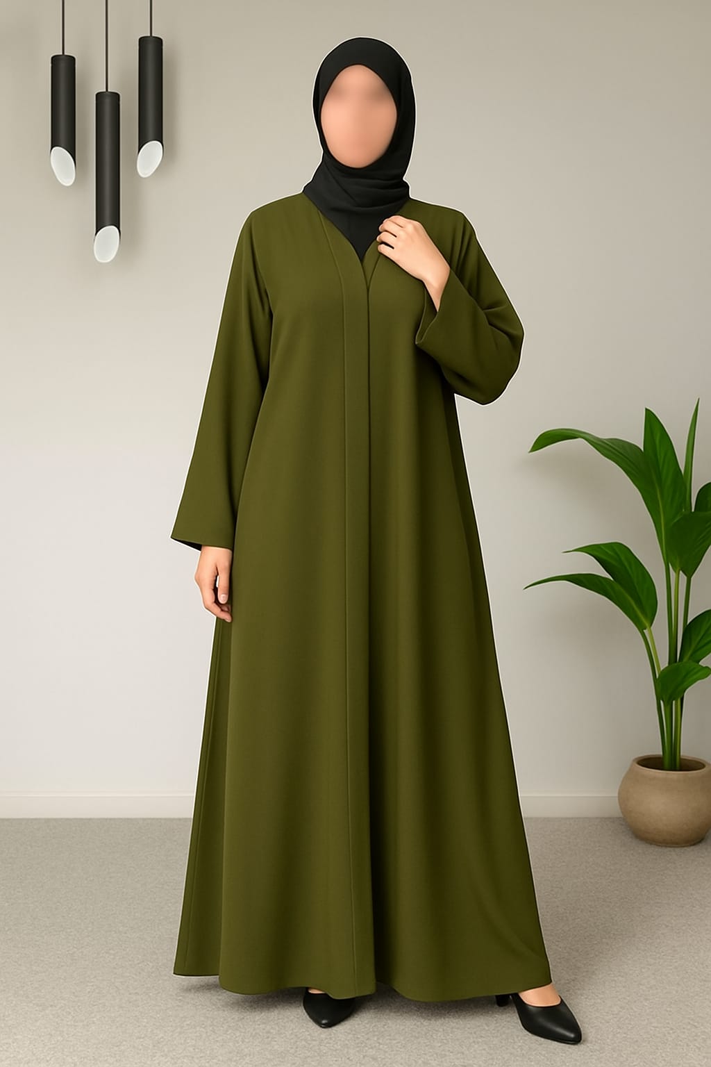 Elegant Olive Green Abaya